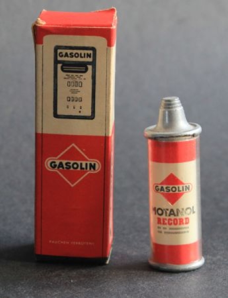 Gasolin Würfelspiel 1955 Record Motanol Oeldose in Box (0360)